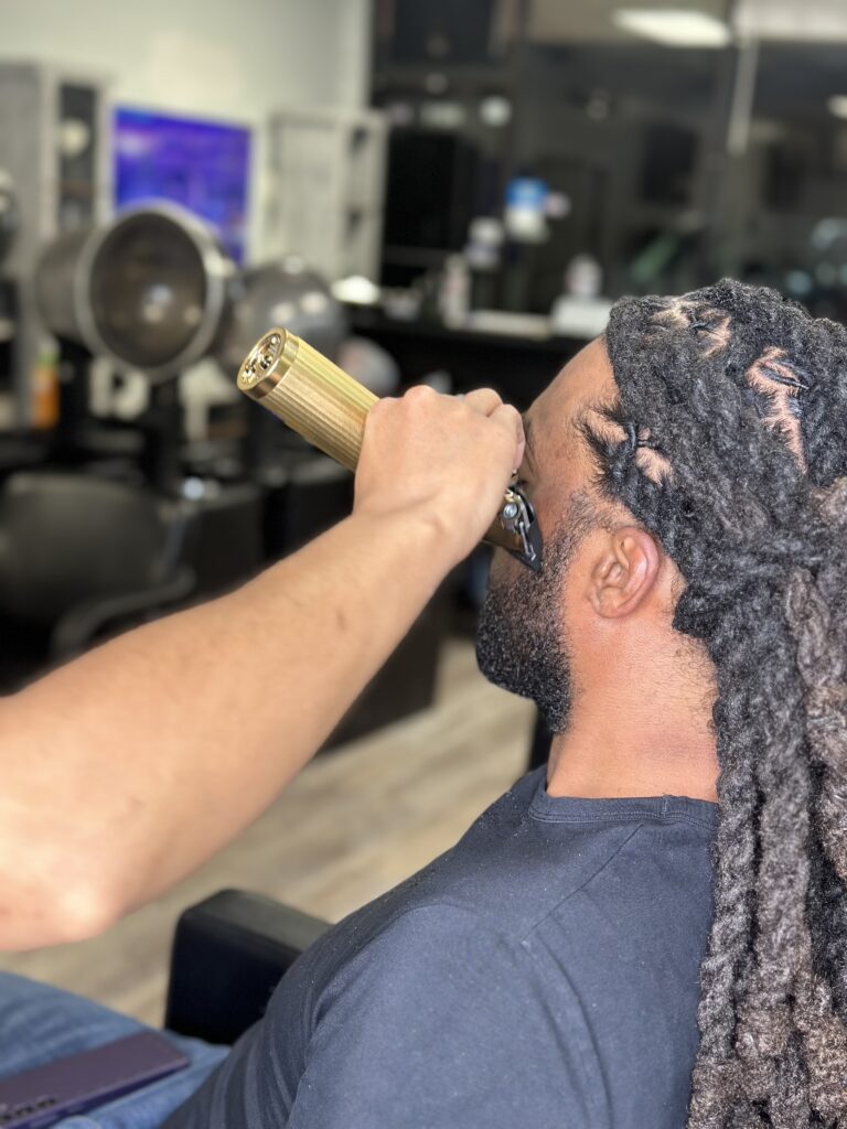 Locs being worked on